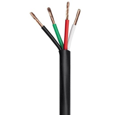Monoprice Speaker Wire, CMP Rated, 4-Conductor, 16AWG, 100ft, Black