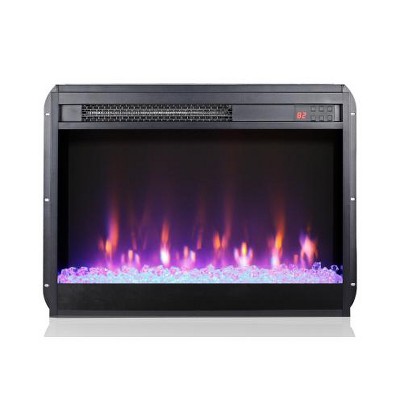 TOBILI 23 inch fireplace insert,ultra thin heater with crystal&realistic flame,overheating protection,with sidelight