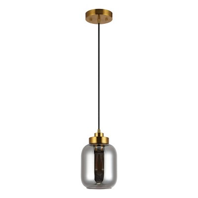 Ethyx 6" Pendant - PND4143 - Smoke Grey/Brass - Safavieh