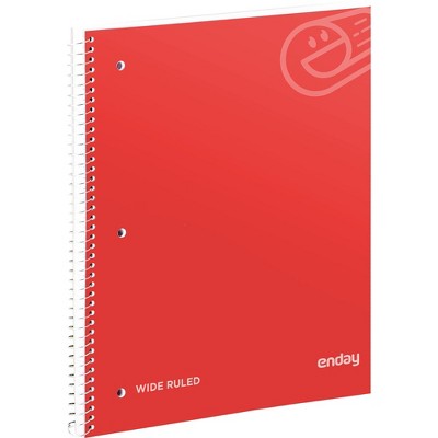 Enday 1-Subject Wide Ruled Spiral Notebook - 70 Sheets