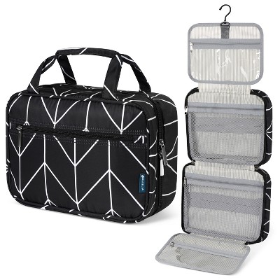 PAVILIA Hanging Toiletry Bag Travel Women Men, Foldable Cosmetic Organizer, Water Resistant Makeup Accessories Essentials Kit