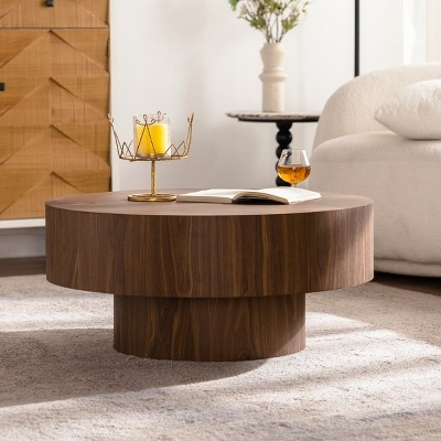 Coffee Table Modern with Pedestal Base and Waterproof Surface for Living Room 30.51in-3irtyhousy