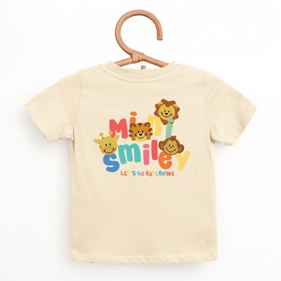The Juniper Shop Mini Smiley Let's Go Exploring Front and Back Toddler Short Sleeve Tee