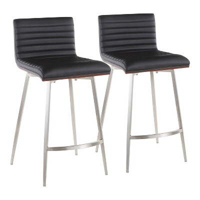 Set of 2 Mason Contemporary Swivel Counter Height Barstools - Lumisource