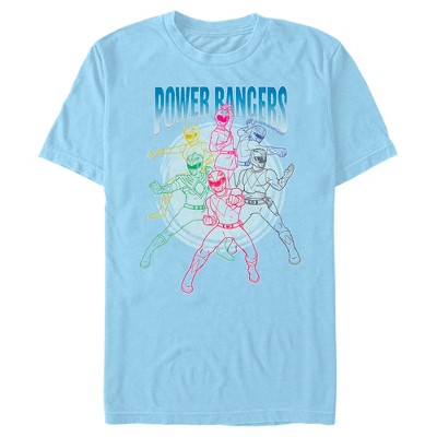 Men's Power Rangers Character Outlines T-Shirt