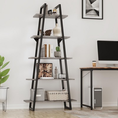5 Tier Bookshelf, 71 Inch High Ladder Shelf, Tall Bookcase Shelf Storage Rack Organizer, Open Standing Display Shelves for Living