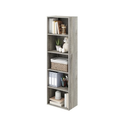 HOMLUX 5 Cube Decorative Open Bookshelf Kids Toy Storage Organizer Horizontal Vertical, Gray