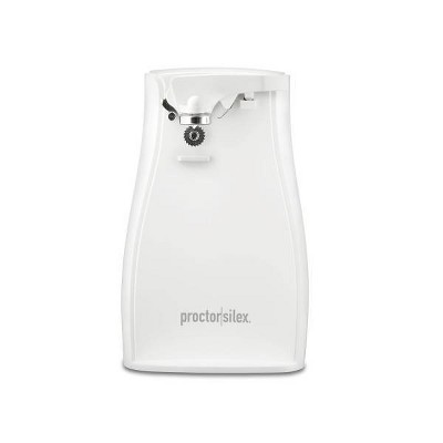 Proctor Silex Power Opener Can Opener 75224PS: Electric Freestanding, Plastic, White, 1.5 lbs, 1 Year Warranty