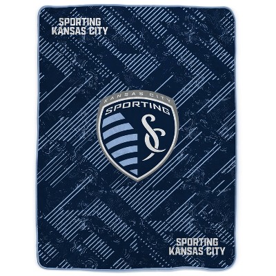 MLS Sporting KC Tech Crest Ultra Cozy Throw Blanket: Sports Team Logo Plush