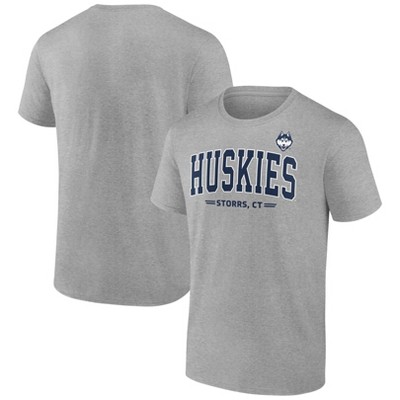 NCAA UConn Huskies Men's Gray Bi-Blend T-Shirt