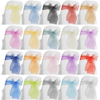 Lann's Linens 10-Pack Elegant Organza Chair Cover Sashes for Wedding, Banquet