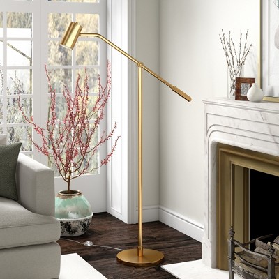 Hudson and Canal Pharmacy Floor Lamp with Metal Shade