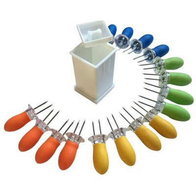 Butter Your Corn Set with Jumbo Corn Cob Holders (for 8) and Butter Spreader