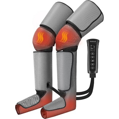 Nekteck Leg Massager - Air Compression, Heat & Vibration - Circulation & Pain Relief - Gray
