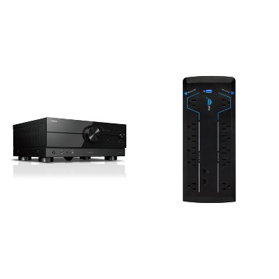 Yamaha Rx-A2abl 7.2 Channel Receiver 8K Hdmi And Pb-12W 12 Outlet Smart Surge Protector