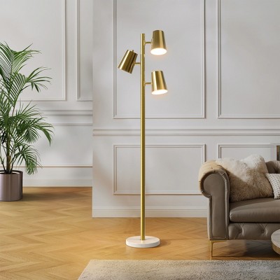 Maxax 62" Brass Gold Standing Floor Lamp with 3 Lights for Bedroom