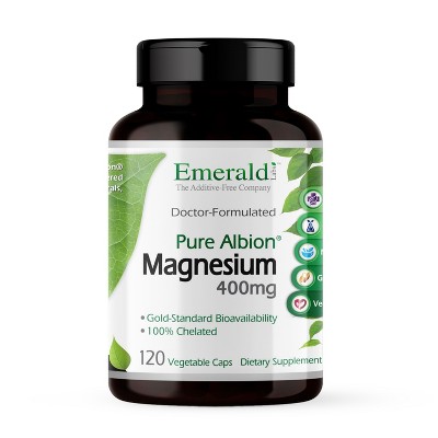 Emerald Labs Magnesium 400mg  - Vegan Friendly - 120 Vegetable Capsules