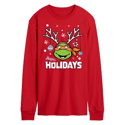 Men's - Teenage Mutant Ninja Turtles - Happy Holidays Long Sleeve Graphic T-Shirt