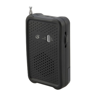 GPX® Portable AM/FM Radio with Stereo Earbud Headphones, Black, R055B