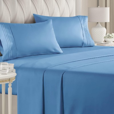 Luxury Soft 4 Piece Solid Bed Sheet Set - Deep Pocket Fits 8"-16" Mattresses - CGK Linens