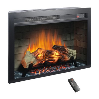 NAYSAYE Indoor Fireplace Insert Stove with Adjustable Flame for Living Room, Black, 28"*5.4"*20"