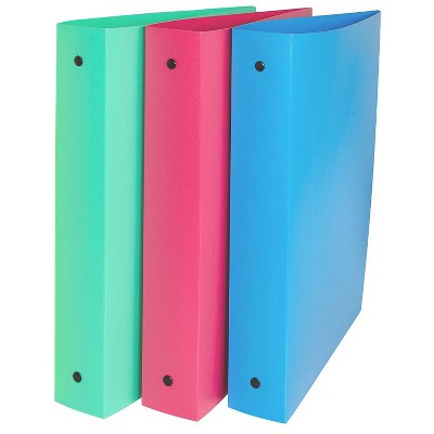 C-Line 3-Ring Binder, 1.5" Capacity, Assorted Tropic Tones, Pack of 3