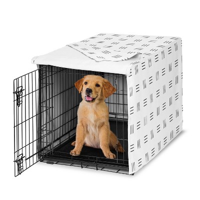 Sweet Jojo Designs Dog Crate Kennel Cover 36in. Boho Hatch White and Black