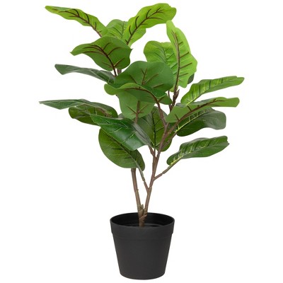 Northlight Two-Tone Fiddle Leaf Fig Artificial Potted Plant - 26" - Green