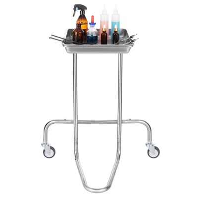 VEVOR Stainless Steel Lab Carts, Lab Utility Cart with Single Tray, Mobile Medical Cart with 2 Silent Wheels, Lab Rolling Cart