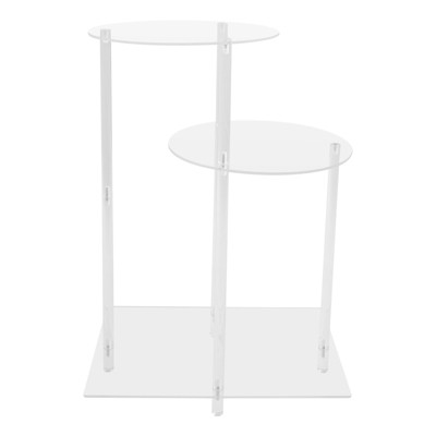 YIYIBYUS Bedside Table with Open Storage Shelf, Clear Side Table