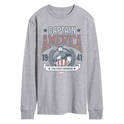 Men's - Marvel - Captain America Collegiate Long Sleeve Graphic T-Shirt
