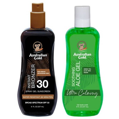Australian Gold SPF 30 Spray Gel with Bronzer & Soothing Aloe - 2ct/16 fl oz