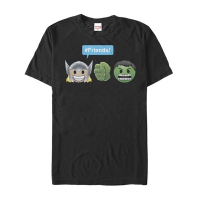 Men's Marvel Thor Hulk Friend Emoticon T-Shirt