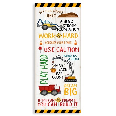 Stupell Industries 10"x24" Kids' Construction Zone Vehicles Wall Canvases Unframed