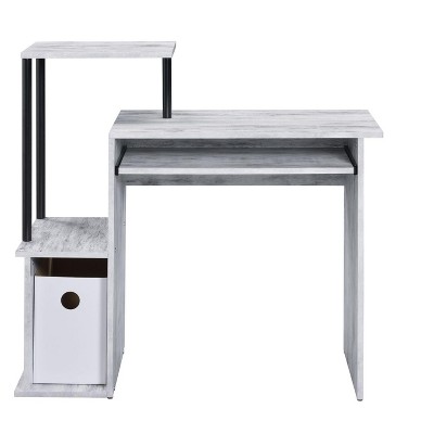 HomeRoots 37" Antiqued White Computer Desk