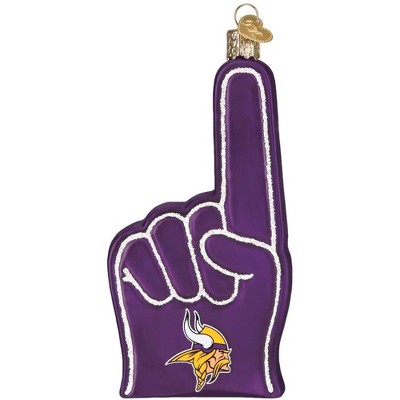 Old World Christmas Blown Glass Ornament for Christmas Tree, Minnesota Vikings Foam Finger