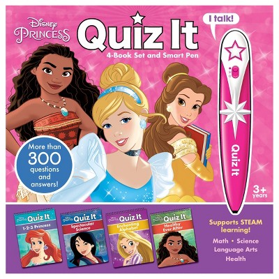 Disney Princess Quiz It Electronic Smart Pen with 4 Books STEAM Learning Set: Belle & Rapunzel Storytelling Educational Toy