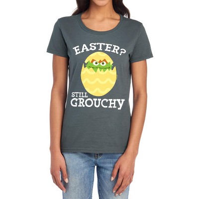 Sesame Street Still Grouchy Easter Women's T-Shirt Charcoal