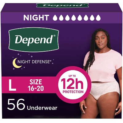 Depend Night Defense Adult Incontinence Underwear for Women - Overnight Absorbency - Blush