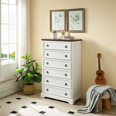 Airsurfer Modern 6 Drawer Dresser, Dressers for Bedroom,Chest of Drawers Closet Organizers & Storage Textured Borders Living Room, Hallway