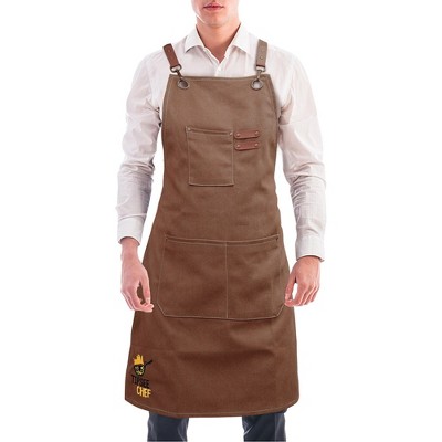 Urban Sombrero Tipsee Chef Canvas Utility Apron - 3-Pocket Kitchen Apron for Cooking, Grilling