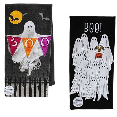 Kay Dee Designs 26.0 Inch Ghost And Paws Kitchen Towel Set Halloween Hand Towel Set , (2PC)