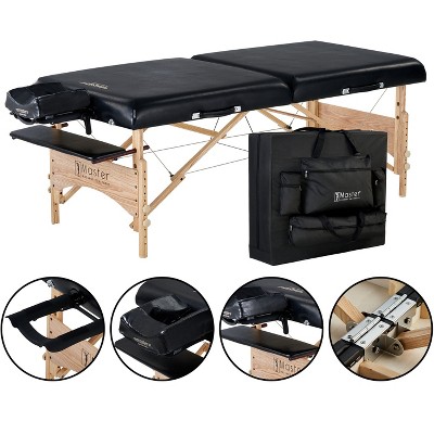 Master Massage Gibraltar 32" Width Olympic LX Portable Massage Table, Black- Extra Wide for Larger Clients, Supports Weight Up to 800lbs