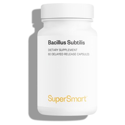 SuperSmart Bacillus Subtilis 3 Billion CFU per Day (High Potency) - Spore Probiotic Supplement | Non-GMO & Gluten Free - 60 DR Capsules