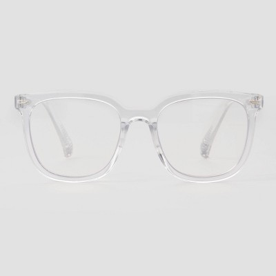 Women's Gloss Plastic Square Blue Light Filtering Reading Glasses - Universal Thread™ Clear Diopter