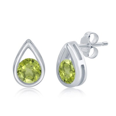 Simona Sterling Silver Birthstone Pear-shaped Studs