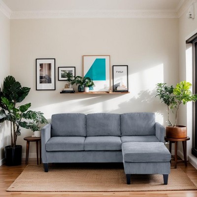 VASIP L-Shaped Padded Velvet Sofa ,Multi-Functional Luxury Design for Small Space,Living Rooms,Apartments, Easy Assembly,Olive Green
