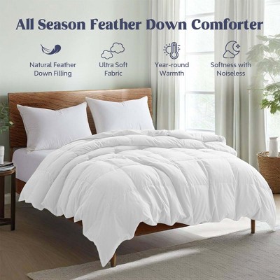Peace Nest Lightweight & Medium Weight White Goose Feather Down Comforter