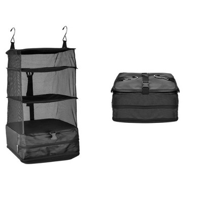4-Tier Travel Hanging Organizer, Compression Packing Cubes, Luggage Bag Suitcase Shelves
