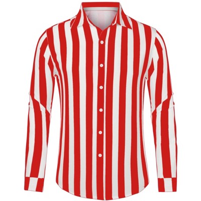 Lars Amadeus Men's Casual Striped Long Sleeves Button Down Shirts